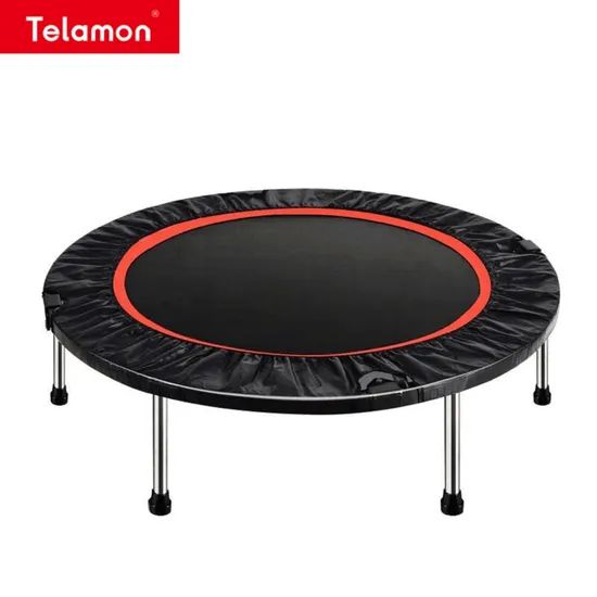 Trampoline Rectangle Foldable Folding Reinforced with Spring Net Black Red Multi Colour - Image 2
