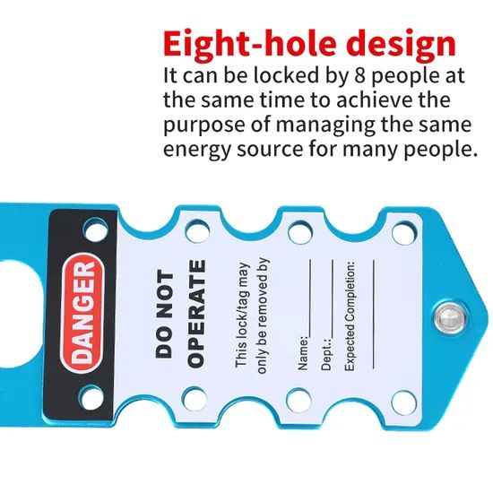 Heavy-Duty Aluminum Lockout Hasp with Custom Padlock Options Model NO. M-D24 Trademark QVAND Lock Hole Size 8mm Color - Image 3