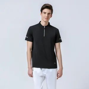 Half Zipper Stand Collar Sports Running Track and Field Single Polo Top - Image 3