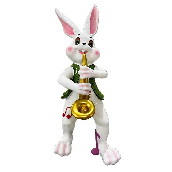 Outdoor 2m Rabbit Playing Musical Instruments Sculpture - Image 2
