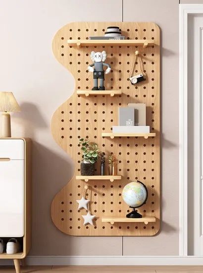 Bathroom Drying Rack with Pegboard for Towels and Snack Storage Display - Image 6