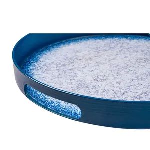 Extra Sturdy Deep Blue Color PP Material Plastic Disposable High-End Serving Tray - Image 6