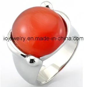 Gemstone Jewelry Big Cat Eye Stainless Steel Metal Rings Customized - Image 6