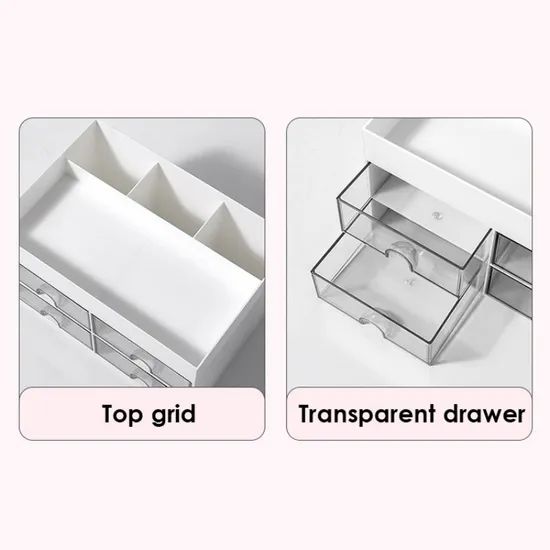 Foska Plastic Office Storage Organizer with Stackable Desktop Drawer - Image 3
