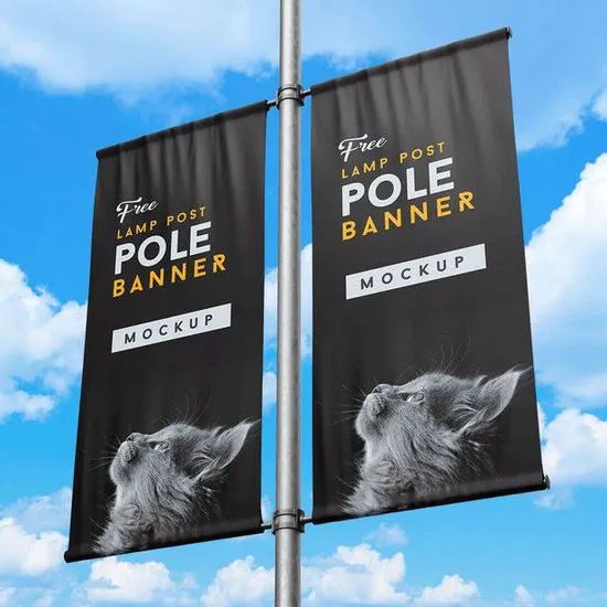 Customized Outdoor Advertising Flags And Banners Large Customized Printed Double-sided Street Light Poles Display Banner Signs - Image 1