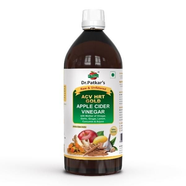 Apple Cider Vinegar with Mother of Vinegar Ginger, Garlic, Lemon, Curcumin & Arjuna (Dr. Patkar's) (ACV HRT GOLD) - Image 1