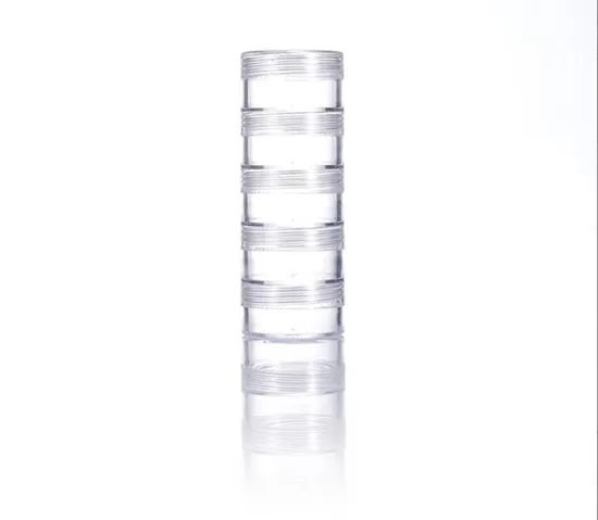 5PCS Stackable Plastic Packaging Jar Container for Nail Power and Crafts - Image 1