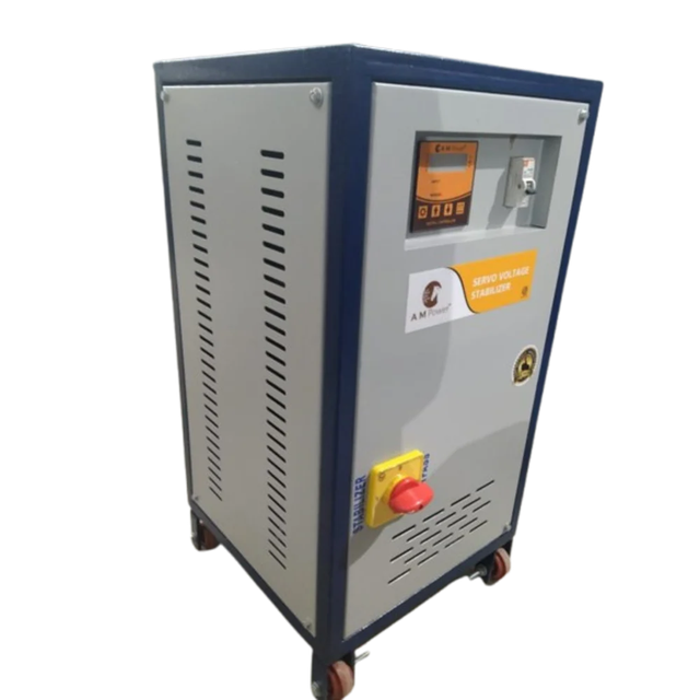 Single Phase Servo Stabilizer Voltage 220 V Brand A M Power Frequency 50 HZ Phase Single Phase Display Type Lcd Display Product Capacity 7.5 - Image 2