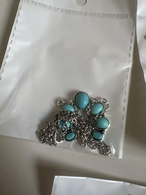 Necklaces natural turquoise stone Gender Men, Women Place of Origin China Material German silver, German silver with natural turquoise stone - Image 3