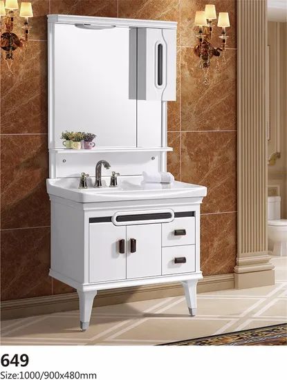 High Quality PVC Painted Floor Mounted Bathroom Cabinets - Image 5