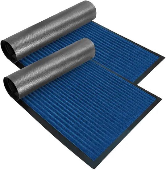 Double Ribbed Striped Mats Entrance PVC Floor Mat Polyester Door Mat - Image 3