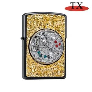 Metal Rocking Arm Vintage Leather Kerosene Lighter - Image 4