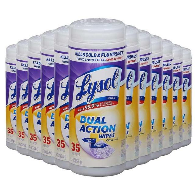 Lysol Dual Action Disinfecting Wipes, Citrus Scented, Multisurface, 75ct - Image 5