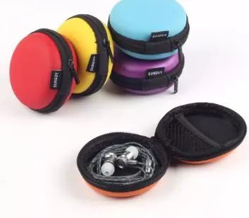 Custom EVA Carrying Zipper Closure Carbon Fiber Earplug Earphone Case - Image 1