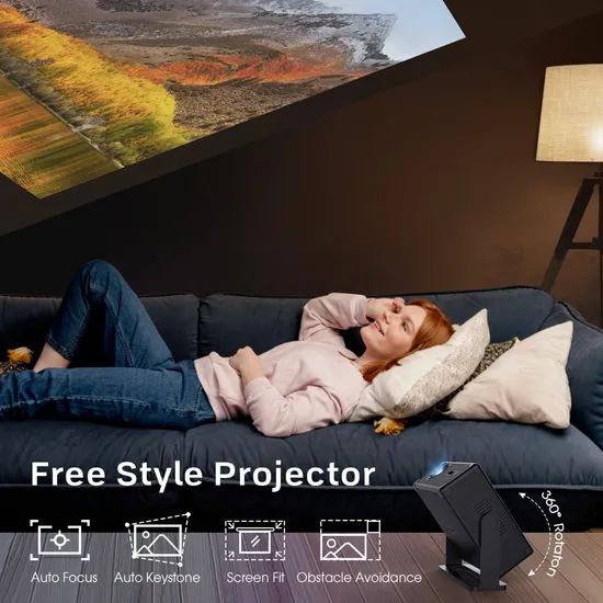 Cre Cr52 Full High-Definition Projector LED Wireless Mobile Smart Portable Home Theater Rechargeable Enclosed Projector - Image 6