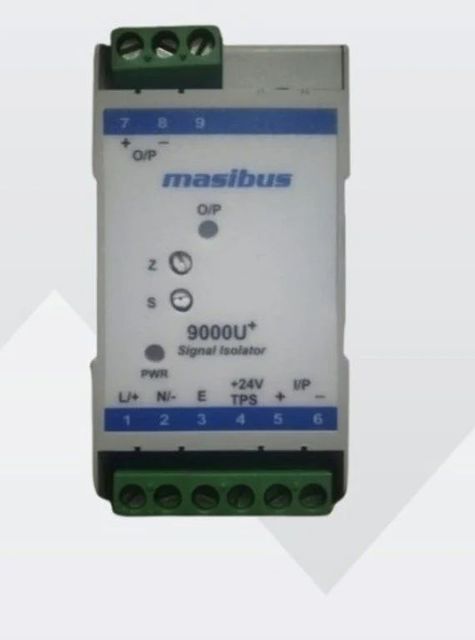 4mA Masibus 9000U+ Signal Isolator Current Rating 4mA Space Occupation Compact Noise Rejection Ratio Higher Signal Isolation Type 4 - Image 1