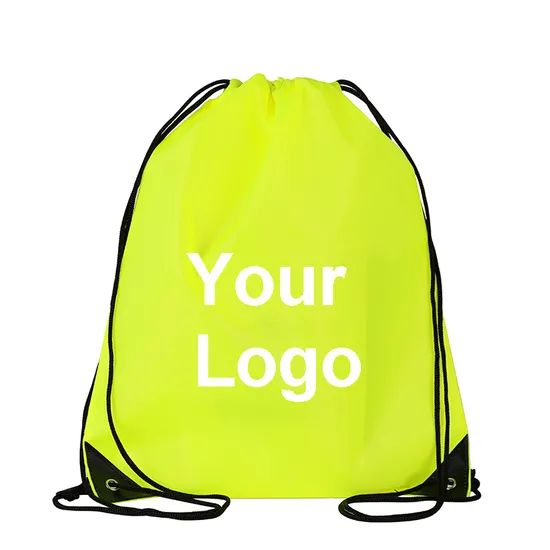 210d Custom Promotional Polyester Drawstring Bag/Advertising Drawstring Backpack - Image 2