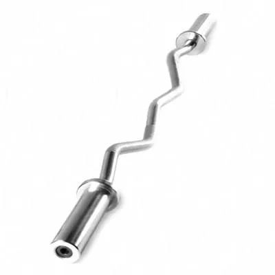 1 2m Long 50mm Barbell Silver Fitness Equipment Accessory Commercial Chrome Curl Bar - Image 1