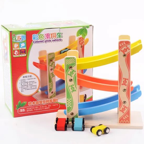 Children′ S Multilayer Wooden Track Glide Car Toy Inertia Sliding Racing Car Slide Racing Fun Car - Image 4