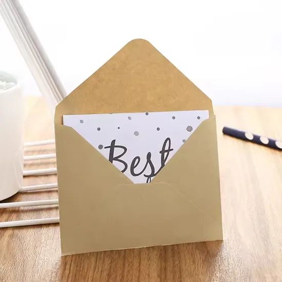 Custom Printing Kraft Paper Business Envelope Textured Coated Paper Pocket Bag Recycle Wedding Packaging Envelopes - Image 1