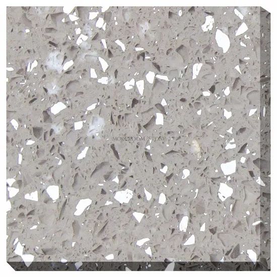 Engineered Stone Kitchen Countertops Design Big Crystal Grey Quartz Stone - Image 2