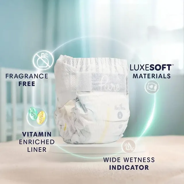 Pampers Pure Protection Baby Diapers – Plant-Based & Hypoallergenic - Image 3