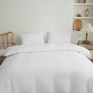 OEM Simple Fashion Pure Multi-Color Ruffles Washed Cotton Bed Sheets - Image 4