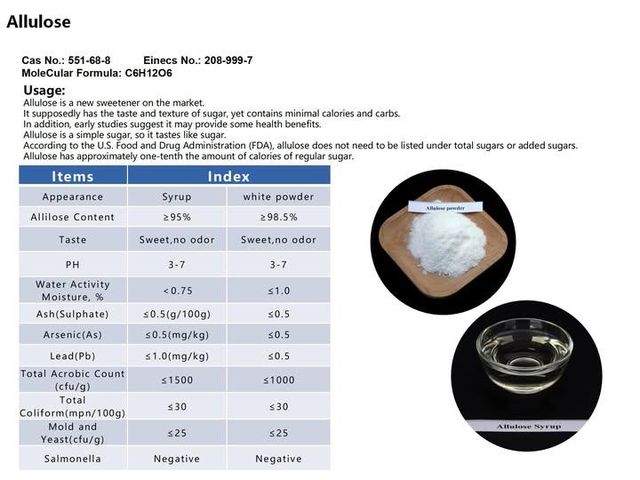 Pure Allulose Sweetener Powder | Zero-Calorie, Erythritol-Free | Maillard Reaction Enhancer | CAS 551-68-8 | Global Bulk Supplier | MOQ 25KG - Image 2