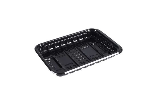 Black and Transparent Pet Plastic Fresh Fruit Vegetable Packing Tray Stackable Perfect Quality Fresh Food Packing Tray - Image 1