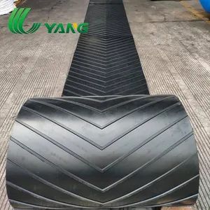 Professional Transport Material Patterned Chevron Herringbone Rubber Conveyor Belt - Image 2