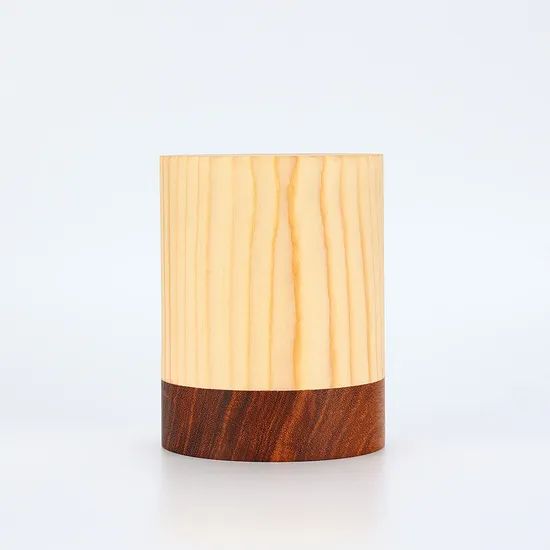 Circular Column Wood LED Mood Night Light Table Decorative Lamp - Image 6