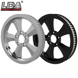 High-Performance Rear Drive Pulley for Harley Softail Models Color Custom Origin China Material Alloy Logo Lda&Custom Model NO. Pulley - Image 6