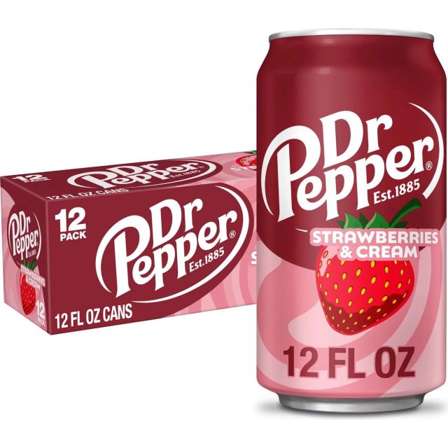 DR PEPPER STRAWBERRIES & CREAM CN, 12OZ/12PKX2 - Image 1