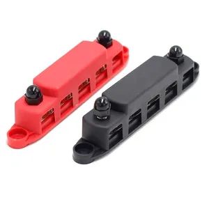 5 Studs M8 Spring Terminal Block Power Distribution Block 12V 300A Bus Barautomotive Marine Battery Junction Block Cover - Image 6