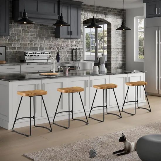 Bar Stools, 24 Inch Kitchen Counter Height Stools - Image 6