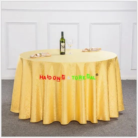Golden Color Hook Flower Banquet Tablecloth Covers Sashes - Image 1