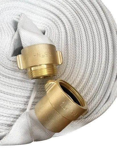 PVC Canvas Fire Hose Nozzle with Couplings Essential Firefighting Equipment Accessory - Image 1