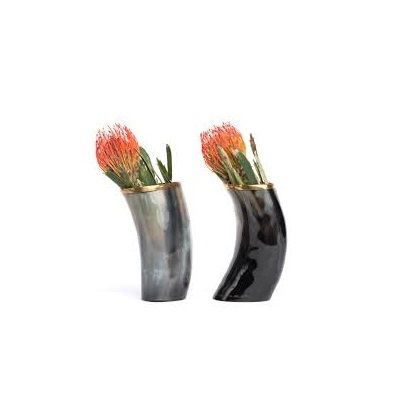 Horn Flowers Vases Large Size Desktop Decoration Vase Simple Hand Made Stone At reasonable rate - Image 1