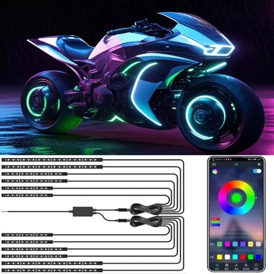 Wholesale Waterproof Conspicuous Colorful Motorcycle RGB LED Ambient Lighting - Image 2