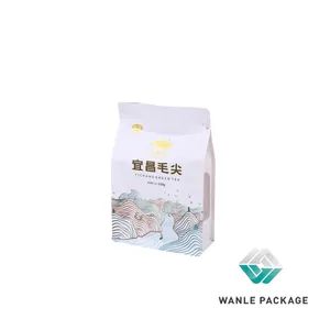 Factory Price Custom Printed Plastic Tea Coffee Flat Bottom Mylar Bag - Image 6