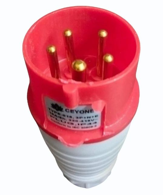 5 Pin IP44 Ceyone Industrial Socket - 32A 415V Material PVC Voltage 415V Brand Ceyone IP Rating IP44 Plug Type 5pin Pin Type 5 - Image 2