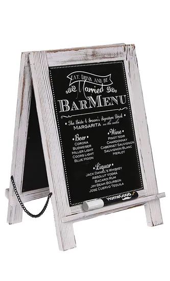 Foldable Rustic Menu Board Party Restaurant Wooden display Blackboard - Image 1