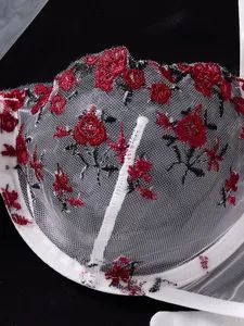 2022 New Arrivals Ensemble Erotic Night Wear Lenceria Lace Hot Lingeries Femme Women Embroidery Lace Bra Sexy Lingerie Set - Image 4