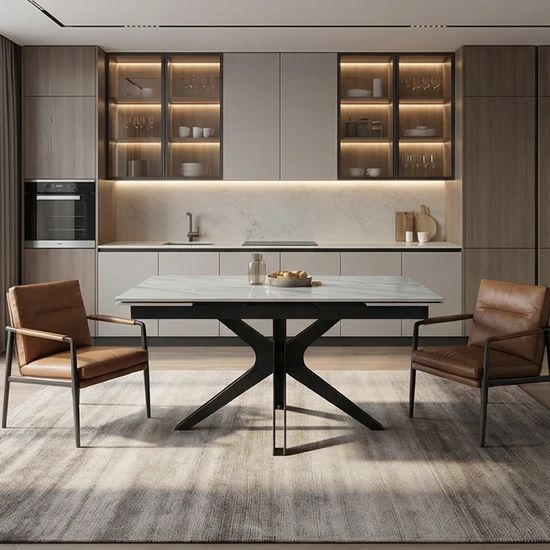 Adjustable Height Electric Dining Table That Seamlessly Switches to Bar Counter Level - Image 3