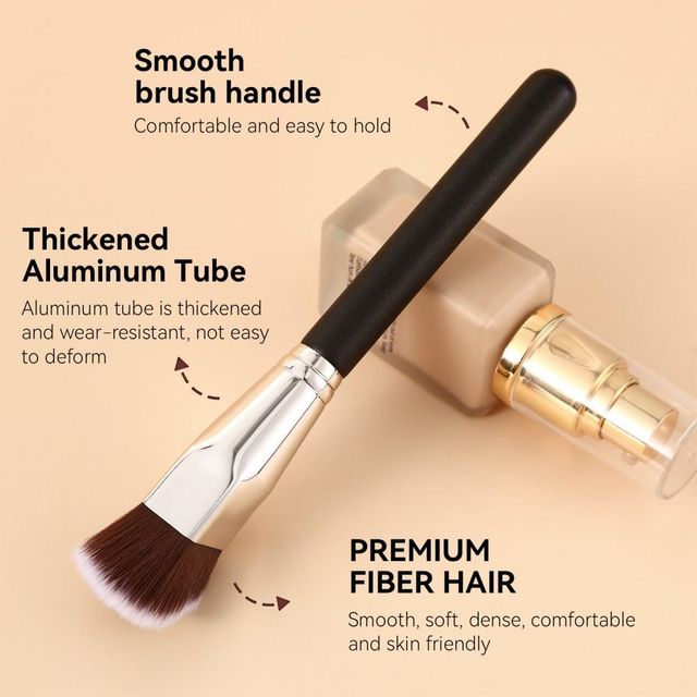 BSFL BR0101001001 Professional Angled Foundation Brush - Trapezoidal Sloping Vegan Synthetic Bristles For High-Definition Makeup Application makeup brush - Image 3
