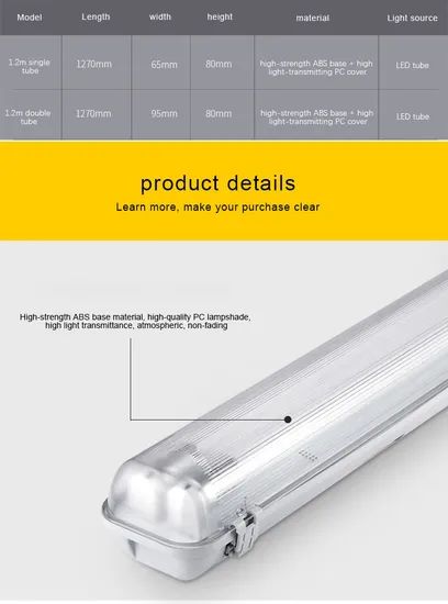 Durable Weatherproof LED T8 Triproof Lighting Fixture for Aquariums - Image 5