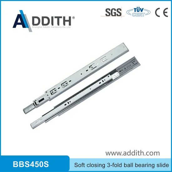 3-Fold Steel Ball Bearing Drawer Slides/High Quality Soft Close Drawer Slide - Image 1