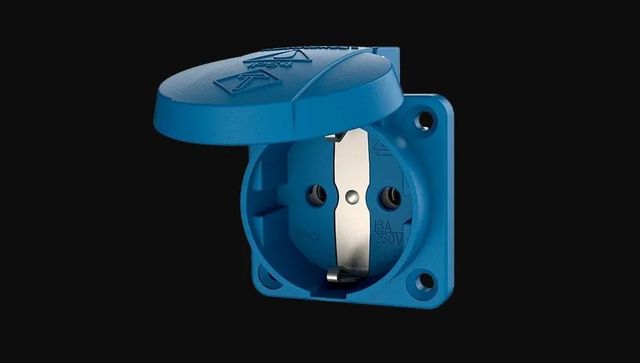schuko socket 11031, 2 Pin weight 51 g Flane 50x50 sutter False Brand MENNEKES Pin Type 2 Pin IP Rating IP 44 Lid Type - Image 1