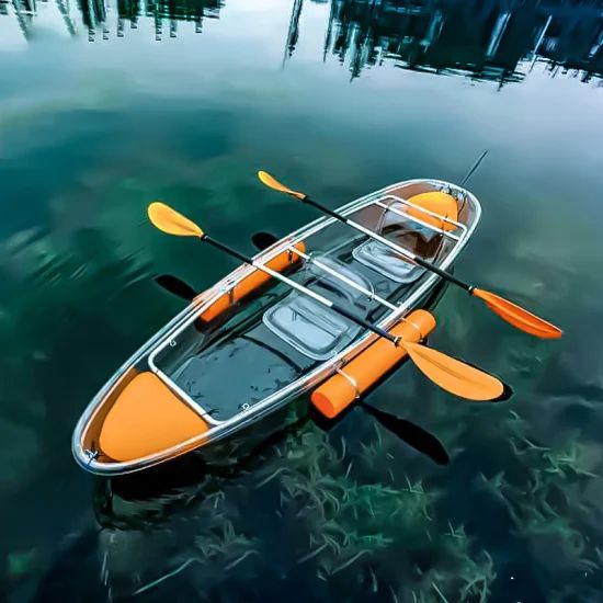 Hot Selling Transparent PC Boats for Two Person/Single Hand Rowing Water Play Activity - Image 1