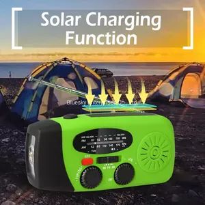 Outdoor Emergency Weather Sos Alert Radio Solar Panel Hand Crank Radio LED - Image 6